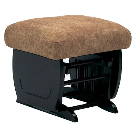 Glide Ottoman with Wood Side Panels